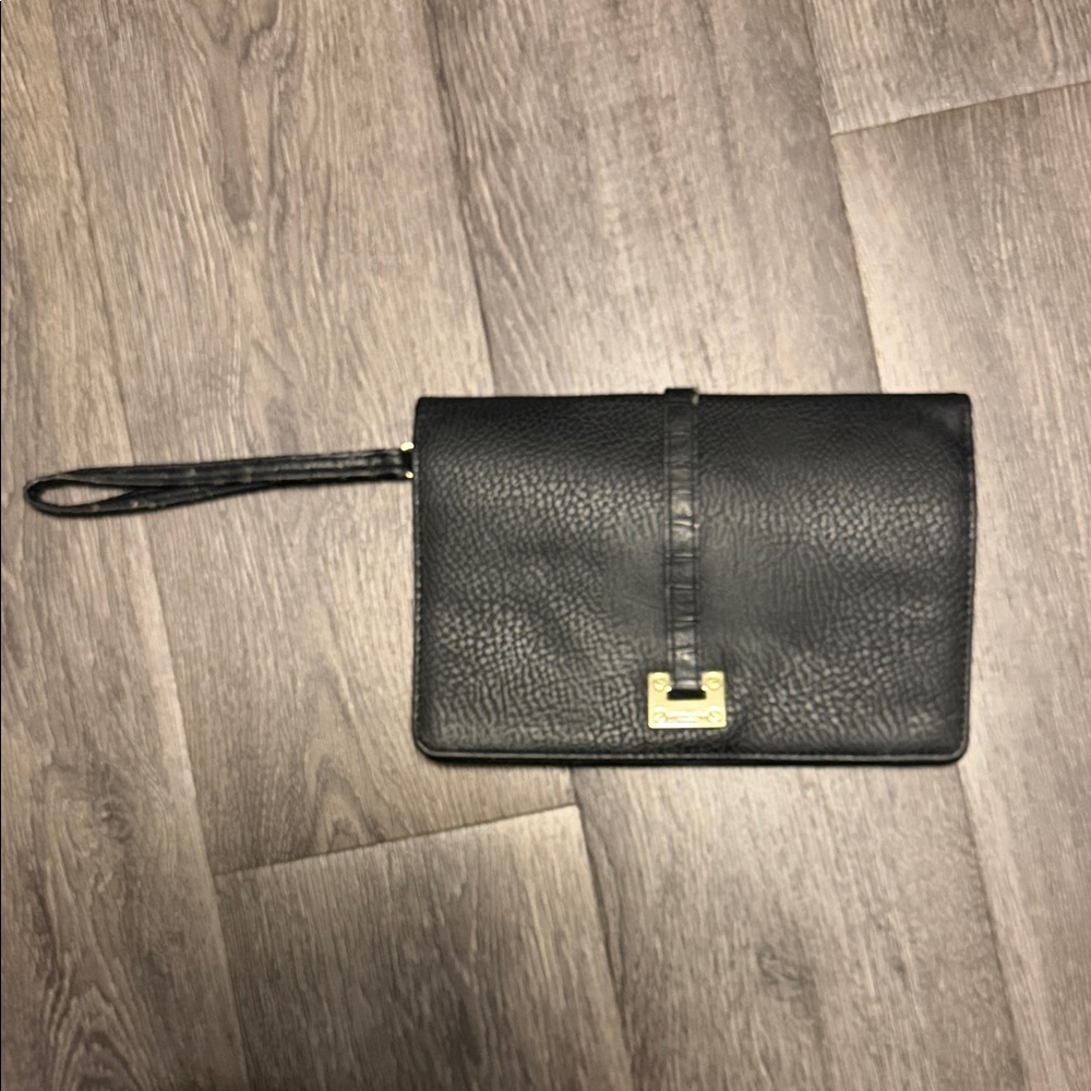 Elegant Black Leather Clutch